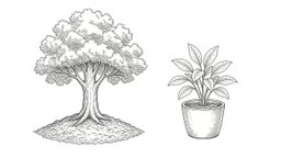 Potted plant for indoor and outdoor use