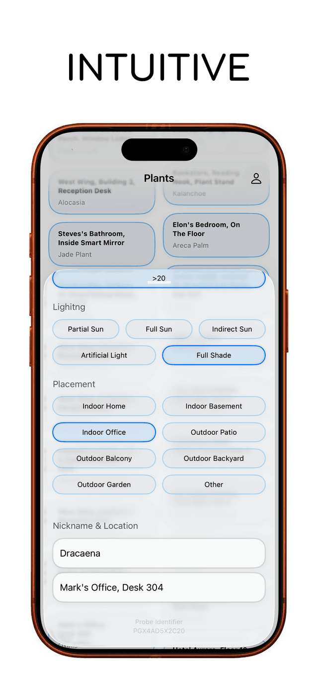 App screenshot - Monitor plant health history live on the app.