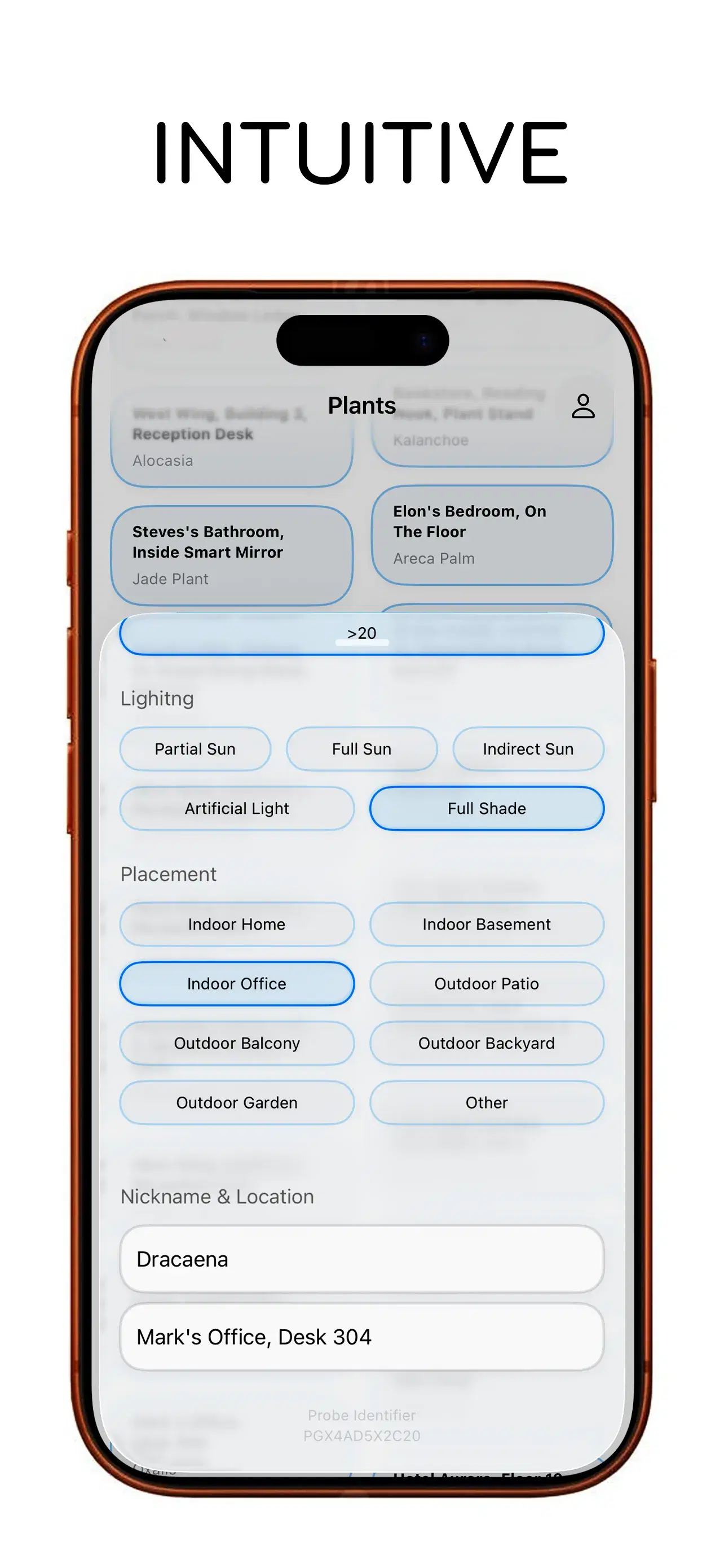 App screenshot - Monitor plant health history live on the app.